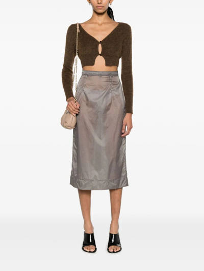 Shop Maison Margiela Midi Skirt In Grey