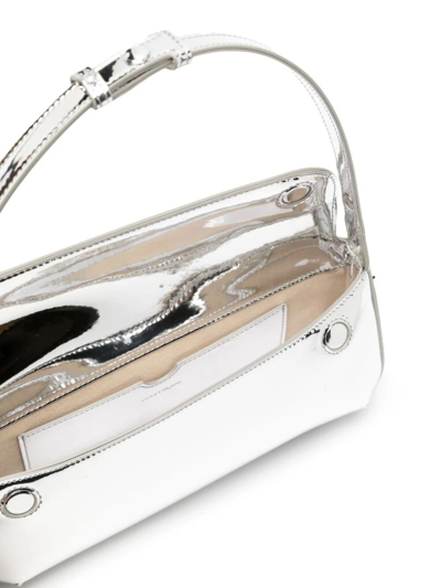 Shop Courrèges Sleek Mirror Baguette Bag In Metallic