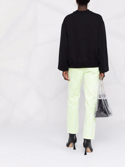 Alexander Wang Relaxed Fit Crew Sweatshirt With Puff Paint Logo In Black