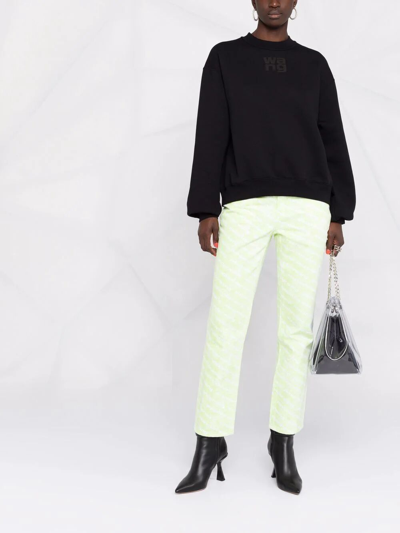 Alexander Wang Relaxed Fit Crew Sweatshirt With Puff Paint Logo In Black