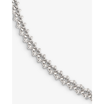 Shop Emanuele Bicocchi Men's Silver Knot-chain Brand-engraved 925 Sterling-silver Necklace