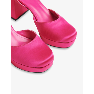 Shop Whistles Women's Pink Estella Platform-sole Heeled Satin Sandals