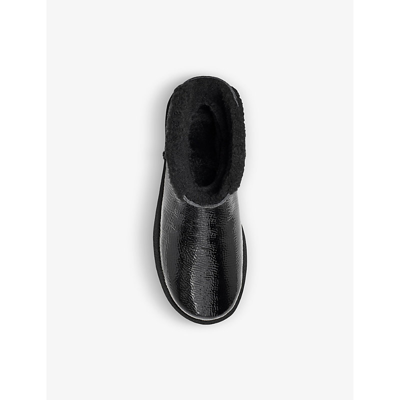 Shop Ugg X Telfar Men's Black Crinkle-texture Leather Ankle Boots