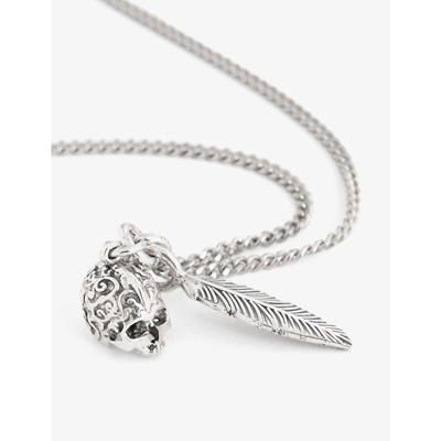 Shop Emanuele Bicocchi Arabesque Skull Brand-engraved 925 Sterling-silver Necklace