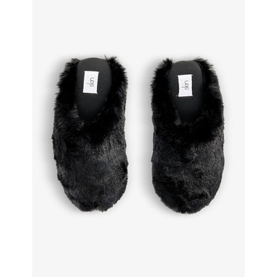 Shop Skin Women's Black Wilma Open-back Faux-fur Slippers