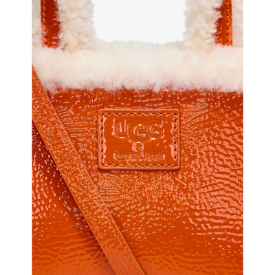 Shop Ugg X Telfar Women's Spicy Pumkin Small Crinkled-leather Tote Bag