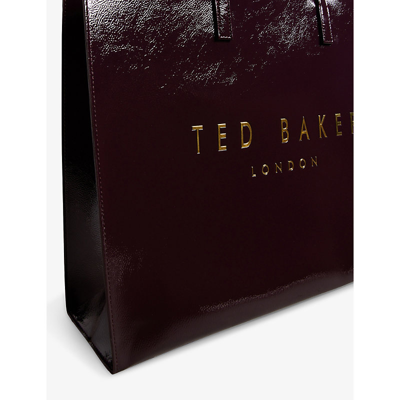 Shop Ted Baker Womens Dp-purple Crikon Logo-print Faux-leather Tote Bag 1 Size