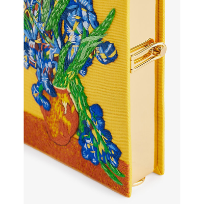 Shop Olympia Le-tan Womens Sunflower Br Vase With Irises Van Gogh Wool And Silk-blend Clutch Bag 1 Size