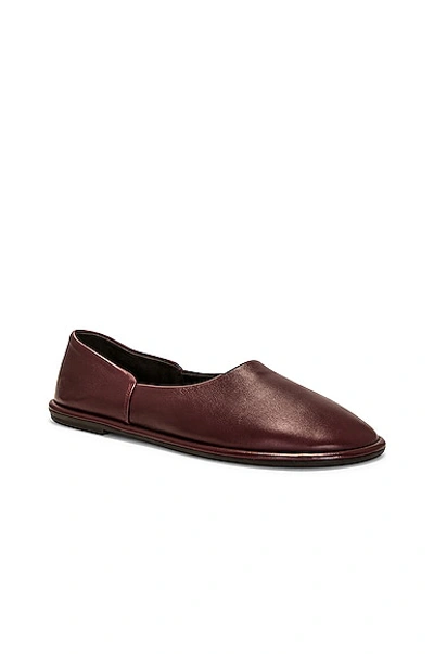 Shop The Row Canal Slip On Slippers In Dark Burgundy