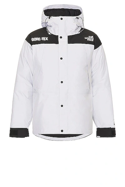 Shop The North Face S Gtx Mountain Guide Insulated Jacket In Tnf White & Silver Reflective