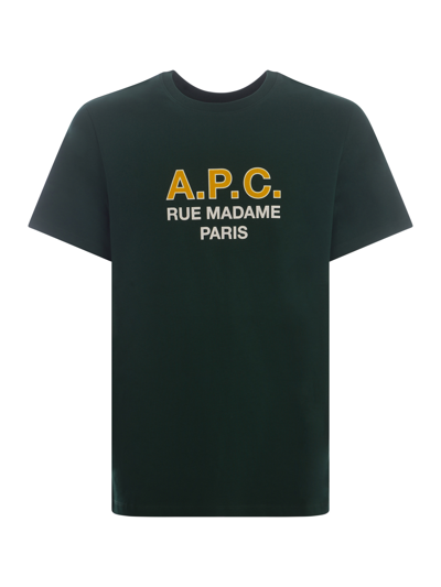 Shop Apc T-shirt A.p.c. "madame" In Verde Scuro