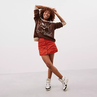Coach Topia Loop Quilted Cloud Skirt In Orange