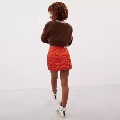 Coach Topia Loop Quilted Cloud Skirt In Orange