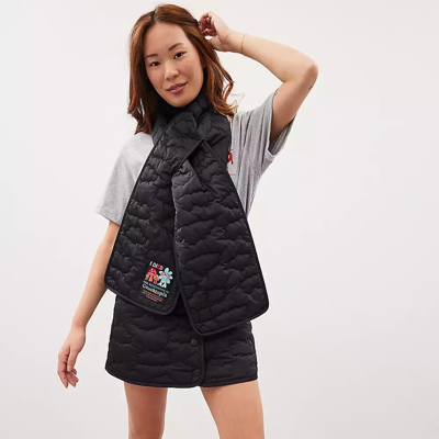 Coach Topia Loop Quilted Cloud Scarf In Black