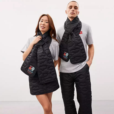 Coach Topia Loop Quilted Cloud Scarf In Black