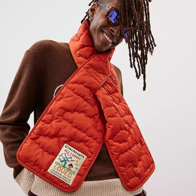 Coach Topia Loop Quilted Cloud Scarf In Deep Orange