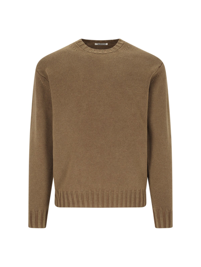 Shop Auralee Wool Sweater In Brown