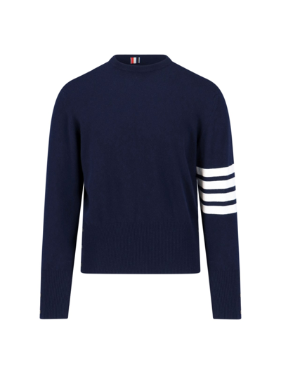 Thom Browne 4-bar Stripe Sweater In Blue