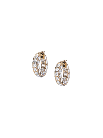 Shop Amina Muaddi 'jahuni' Earrings In Gold