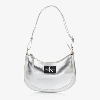 Shop Calvin Klein Girls Silver Metallic Shoulder Bag (15cm)
