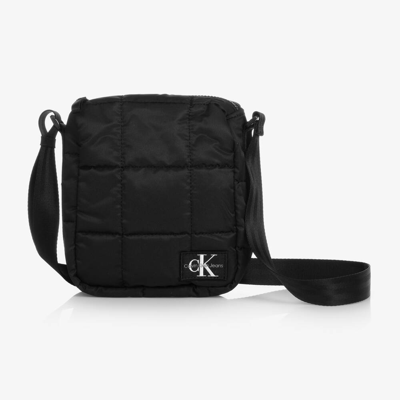 Shop Calvin Klein Black Quilted Messenger Bag (23cm)