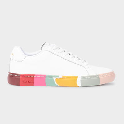 Shop Paul Smith Women's White Leather 'lapin' Swirl Trainers
