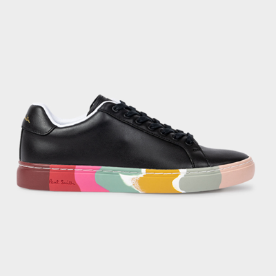 Shop Paul Smith Women's Black Leather 'lapin' Swirl Trainers