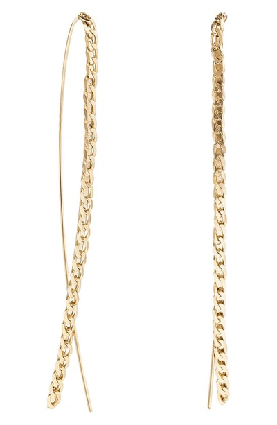 Shop Lana Curb Narrow Hoop Earrings In Yellow Gold