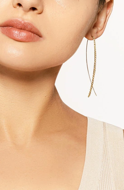 Lana Solo Small Flat Narrow Upside Down Hoop Earrings In Yellow Gold