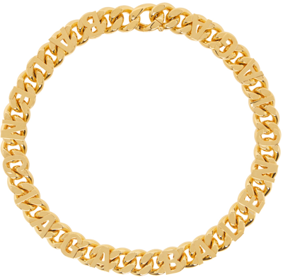 Shop Balenciaga Gold Chain Logo Necklace In 0705 Gold