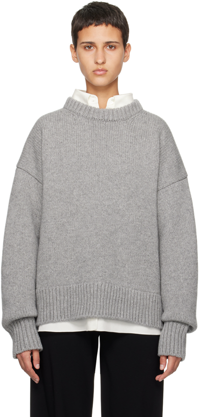 Shop The Row Gray Ophelia Sweater In Grey Melange
