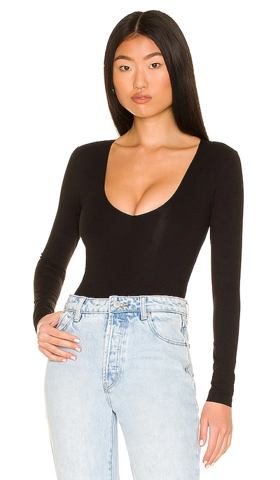 Shop Superdown Malina Deep V Bodysuit In Black