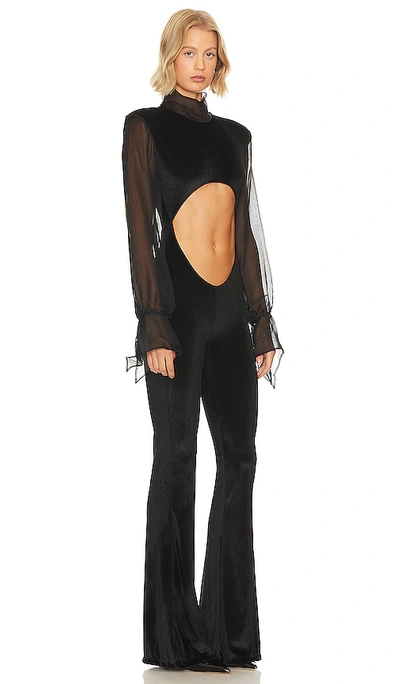 Shop Amor Mia Carla Velvet Jumpsuit In Black