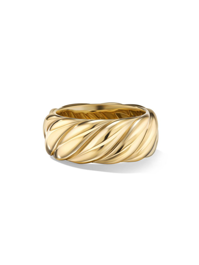 Shop David Yurman Women's Sculpted Cable Band Ring In 18k Yellow Gold