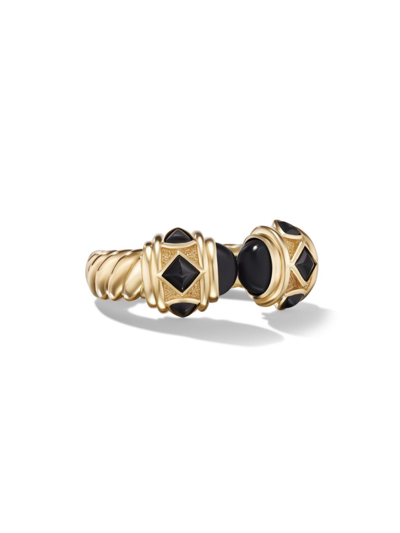 Shop David Yurman Women's Renaissance Color Ring In 18k Yellow Gold In Black Onyx