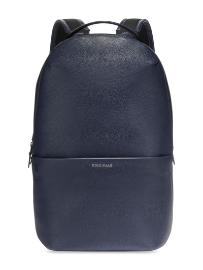 Shop Cole Haan Men's Triboro Leather Commuter Backpack In Navy Blazer