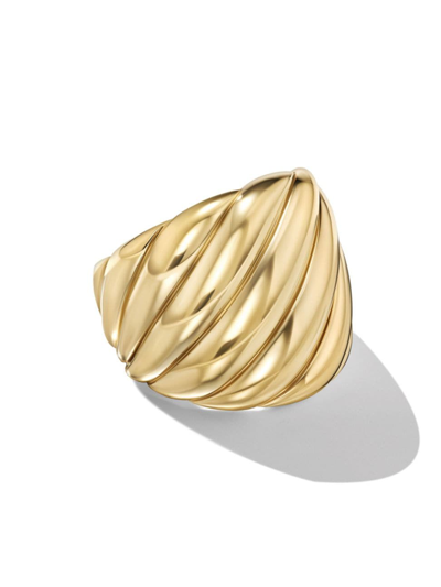 Shop David Yurman Women's Sculpted Cable Ring In 18k Yellow Gold