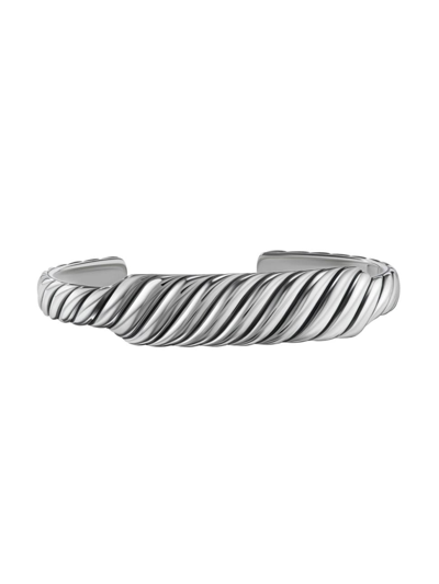 Shop David Yurman Women's Sculpted Cable Contour Cuff Bracelet In Sterling Silver