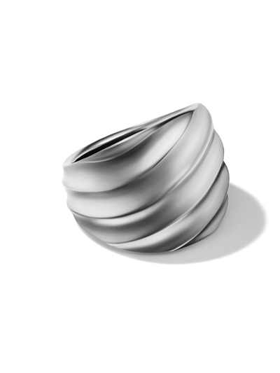 Shop David Yurman Women's Cable Edge Saddle Ring In Sterling Silver