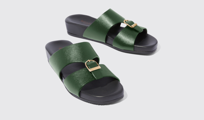 Shop Scarosso Dodi Green - Man Sandals Green In Green - Calf
