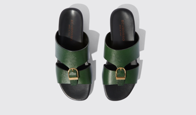 Shop Scarosso Dodi Green - Man Sandals Green In Green - Calf