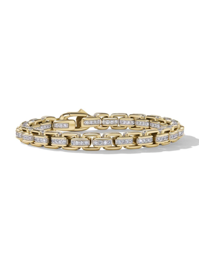 Shop David Yurman Men's Box Chain Bracelet In 18k Yellow Gold