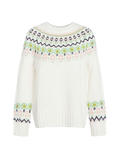 Shop Barbour Women's Melville Fair Isle-inspired Wool-blend Sweater In Aran