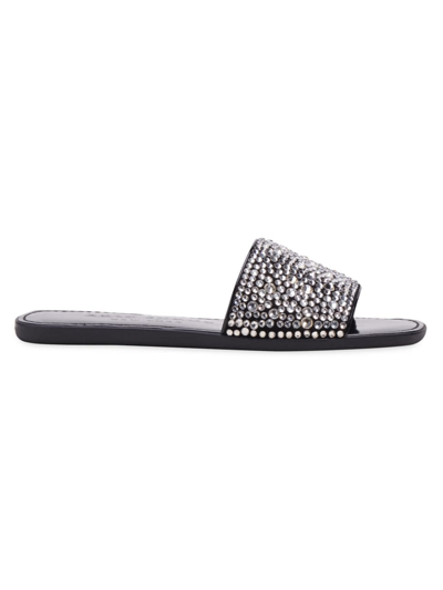 Shop Kate Spade Women's All That Glitters Crystal Slide Sandals In Black