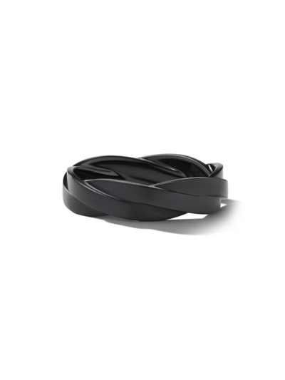 Shop David Yurman Men's Dy Helios Band Ring In Titanium, 6mm In Black