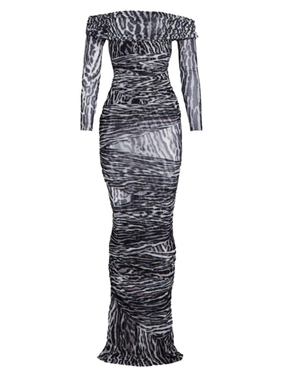 Shop Ser.o.ya Women's Chanda Gown In Grey Ocelot