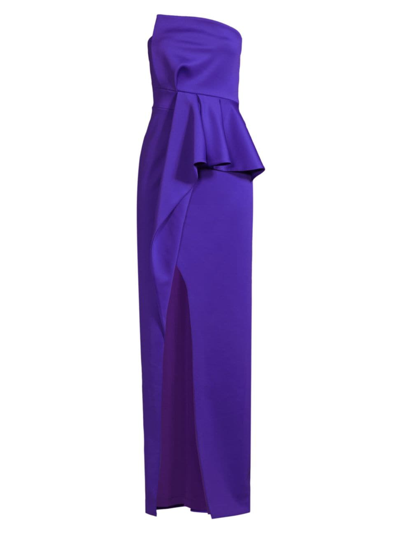 Shop Black Halo Women's Jonas Asymmetrical Draped Gown In Cadburry Purple