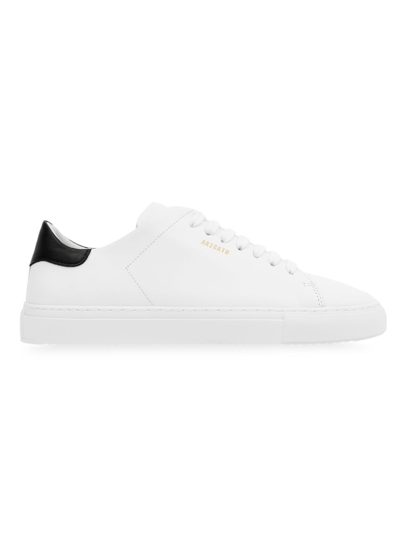 Shop Axel Arigato Men's Clean 90 Leather Low-top Sneakers In White Black