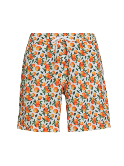 Shop Saks Fifth Avenue Men's Collection Oranges Swim Shorts In Tangerine