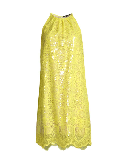 Shop Kobi Halperin Women's Maya Sequined Lace Sheath Dress In Citrus